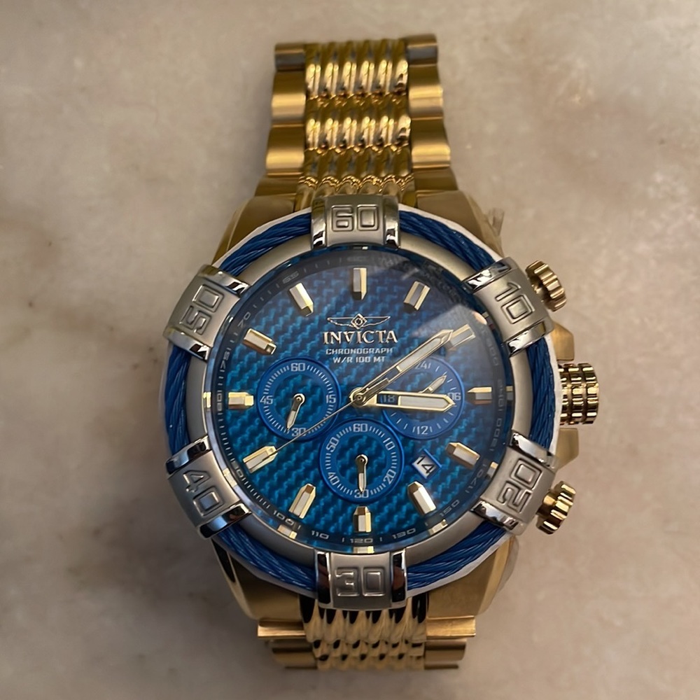 Invicta Gold and Blue bolt